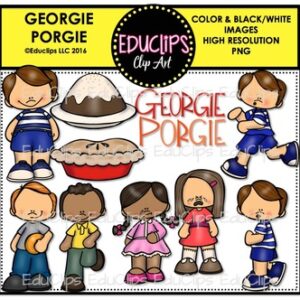 Georgie Porgie Nursery Rhyme Clip Art Bundle {Educlips Clipart}