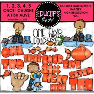 One, Two, Three, Four, Five  Nursery Rhyme Clip Art Bundle {Educlips Clipart}