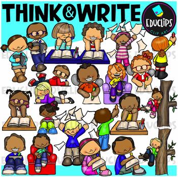 Think & Write Clip Art Set {Educlips Clipart}