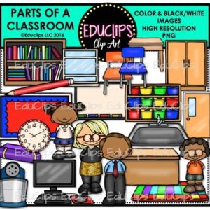 Parts Of A Classroom Clip Art Bundle {Educlips Clipart}