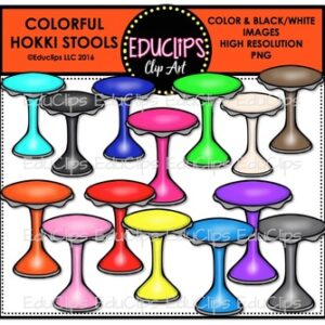 Colorful Hokki Stools Clip Art Bundle {Educlips Clipart}