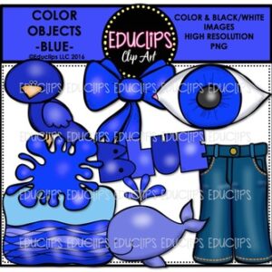 Color Objects - BLUE - Clip Art Bundle {Educlips Clipart}