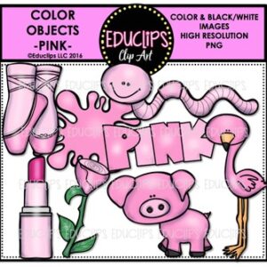 Color Objects - PINK - Clip Art Bundle {Educlips Clipart}