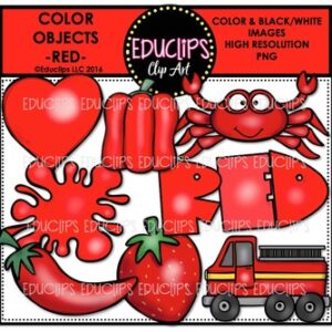 Color Objects - RED - Clip Art Bundle {Educlips Clipart}