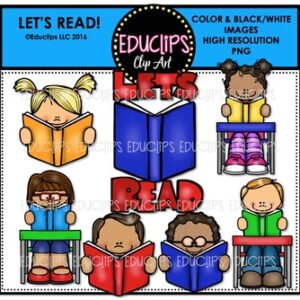 Let's Read Clip Art Bundle {Educlips Clipart}