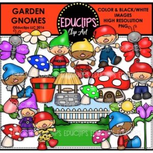 Garden Gnomes Clip Art Bundle  {Educlips Clipart}