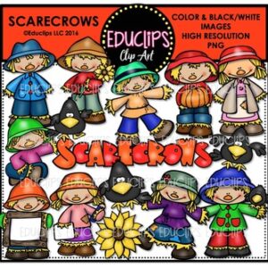 Scarecrows Clip Art Bundle  {Educlips Clipart}