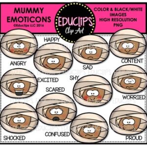 Mummy Emoticons Clip Art Bundle  {Educlips Clipart}