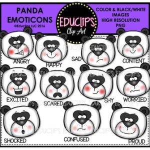 Panda Emoticons Clip Art Bundle  {Educlips Clipart}