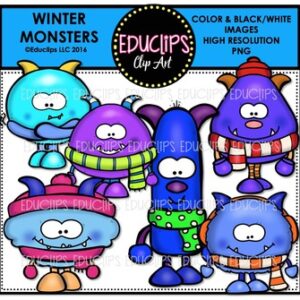 Winter Monsters Clip Art Bundle  {Educlips Clipart}