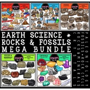 Earth Science-Rocks & Fossils Clip Art Big Bundle  {Educlips Clipart}