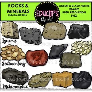 Rocks & Minerals Clip Art Bundle  {Educlips Clipart}