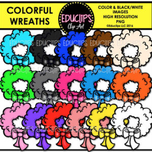 Colorful Wreaths Clip Art Bundle {Educlips Clipart}