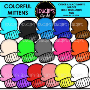 Colorful Mittens Clip Art Bundle {Educlips Clipart}