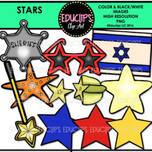 Star Shapes Clip Art Bundle {Educlips Clipart}