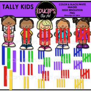 Tally Kids Clip Art Set {Educlips Clipart}