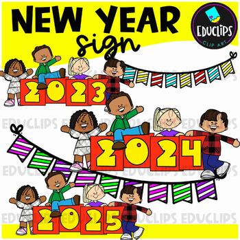 New Year Sign Clip Art {Educlips Clipart}