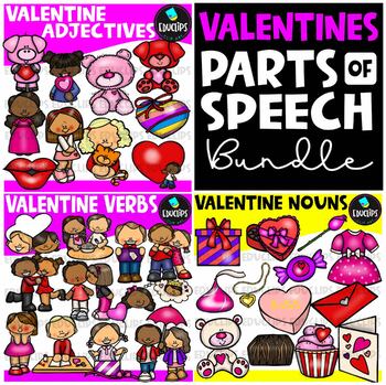 Valentine Parts Of Speech Clip Art Bundle {Educlips Clipart}