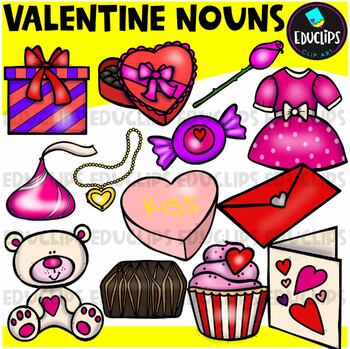 Valentine Nouns Clip Art Set {Educlips Clipart}