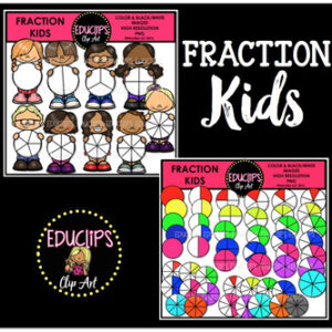 Fraction Kids Clip Art Bundle {Educlips Clipart}