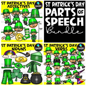 St Patrick's Day - Parts Of Speech Clip Art Bundle {Educlips Clipart}