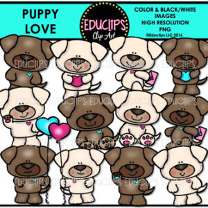 Puppy Love Clip Art Bundle {Educlips Clipart}