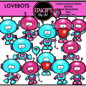 Lovebots Clip Art Bundle {Educlips Clipart}