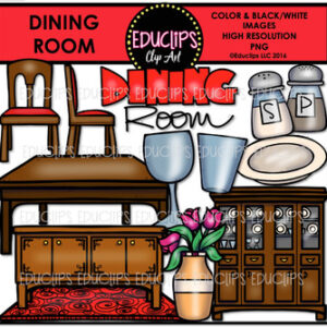 Parts of a House~Dining Room Clip Art Bundle {Educlips Clipart}