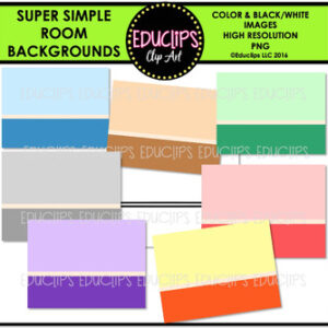 Super Simple Room Backgrounds Clip Art Bundle {Educlips Clipart}