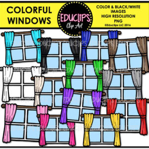 Colorful Windows Clip Art Bundle {Educlips Clipart}