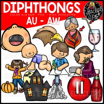 Diphthongs AW-AU Clip Art Bundle {Educlips Clipart}