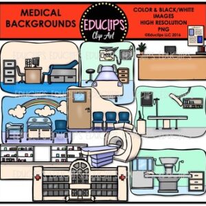 Medical Backgrounds Clip Art Bundle {Educlips Clipart}