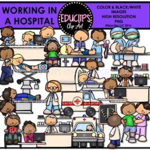 Working In A Hospital Clip Art Bundle {Educlips Clipart}