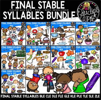 Final Stable Syllables Mega Bundle {Educlips Clipart}