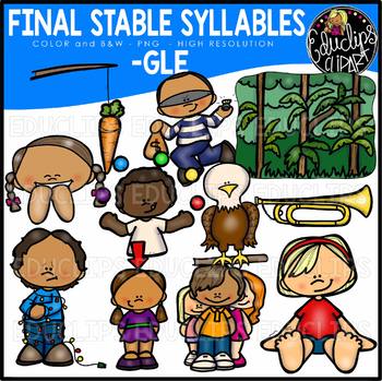 Final Stable Syllables -GLE {Educlips Clipart}