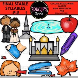 Final Stable Syllables -PLE {Educlips Clipart}