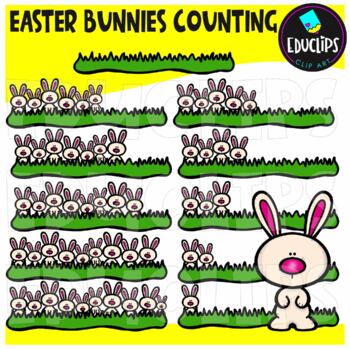 Easter Bunnies Counting Clip Art Bundle  {Educlips Clipart}