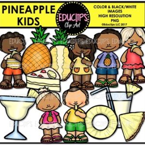 Pineapple Kids Clip Art Set {Educlips Clipart}
