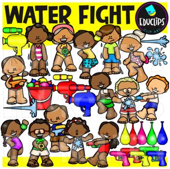 Water Fight Clip Art Set {Educlips Clipart}