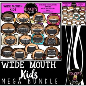 Wide Mouth Kids Clip Art Bundle {Educlips Clipart}