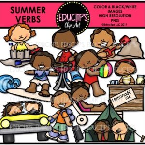 Summer Verbs Clip Art Bundle {Educlips Clipart}