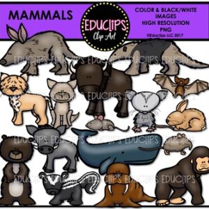 Mammals Clip Art Bundle {Educlips Clipart}