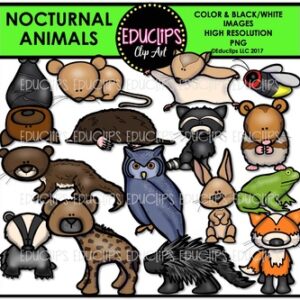 Nocturnal Clip Art Bundle {Educlips Clipart}