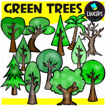 Green Trees Clip Art Set {Educlips Clipart}