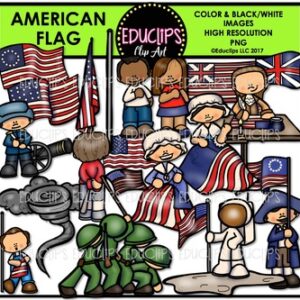 American Flag Clip Art Bundle {Educlips Clipart}