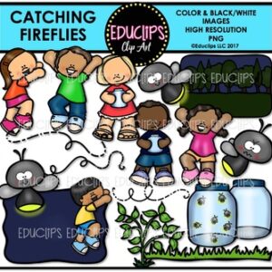 Catching Fireflies Clip Art Bundle {Educlips Clipart}