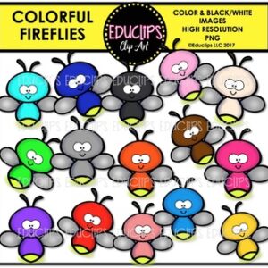 Colorful Fireflies Clip Art Bundle {Educlips Clipart}