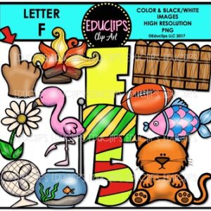Letter F Clip Art Bundle {Educlips Clipart}
