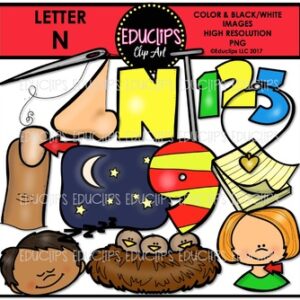 Letter N Clip Art Bundle {Educlips Clipart}
