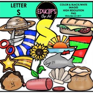 Letter S Clip Art Bundle {Educlips Clipart}